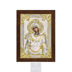 Silver Icon, Agritelis Sacred Artifacts, ieraskevi.com,  Virgin Mary the Guide 23 x 17cm