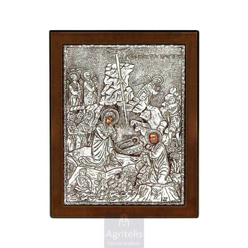 Silver Icon, Agritelis Sacred Artifacts, ieraskevi.com,  Virgin Mary the Expectant 23 x 17cm