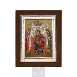 Silver Icon, Agritelis Sacred Artifacts, ieraskevi.com, Panagia Expecting 26,5 x 21,5 cm