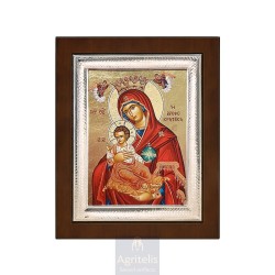 Silver Icon, Agritelis Sacred Artifacts, ieraskevi.com, Panagia Holding the Infant (New Theme) 26,5 x 21,5 cm