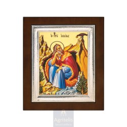 Silver Icon, Agritelis Sacred Artifacts, ieraskevi.com, Prophet Elijah 26,5 x 21,5 cm