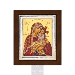 Silver Icon, Agritelis Sacred Artifacts, ieraskevi.com, Panagia the Healer 26,5 x 21,5 cm