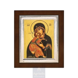 Silver Icon, Agritelis Sacred Artifacts, ieraskevi.com, Panagia Holding the Infant Miracle-worker 26,5 x 21,5 cm