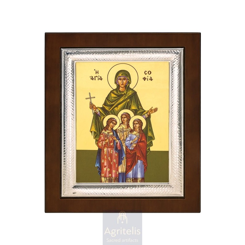 Silver Icon, Agritelis Sacred Artifacts, ieraskevi.com, Saint Pelagia 26,5 x 21,5 cm