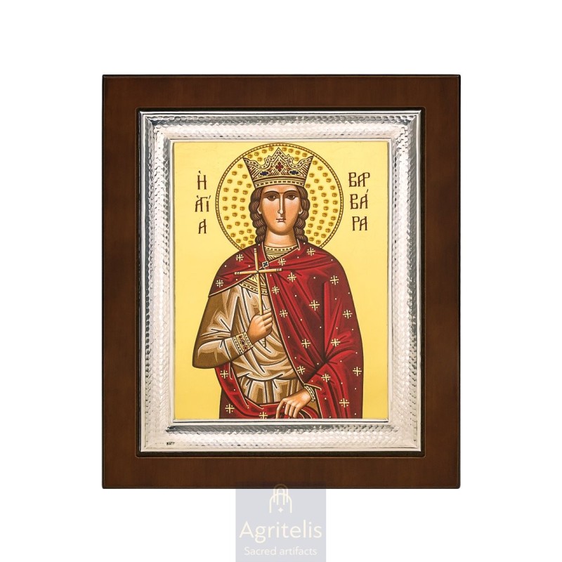 Silver Icon, Agritelis Sacred Artifacts, ieraskevi.com, Saint Anna 26,5 x 21,5 cm