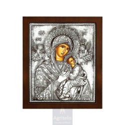 Silver Icon, Agritelis Sacred Artifacts, ieraskevi.com, VIRGIN MARY AMOLINTOS BYZANTINE 27 x 23 cm