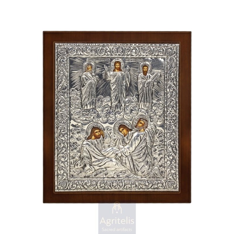 Silver Icon, Agritelis Sacred Artifacts, ieraskevi.com, THE TRANSFIGURATION 27 x 23 cm