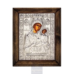 Silver Icon, Agritelis Sacred Artifacts, ieraskevi.com, Virgin Mary Hekatontapyliani Dimension 25 x 21cm