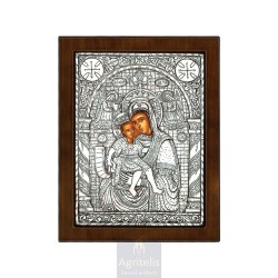 Silver Icon, Agritelis Sacred Artifacts, ieraskevi.com, Virgin Mary Worthy is 24 x 19cm