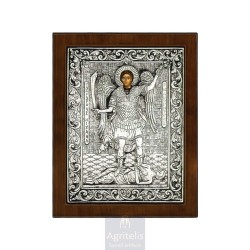 Silver Icon, Agritelis Sacred Artifacts, ieraskevi.com, Noble Archangel Michael 24 x 19cm