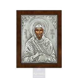 Silver Icon, Agritelis Sacred Artifacts, ieraskevi.com, Saint Anthony 24 x 19cm