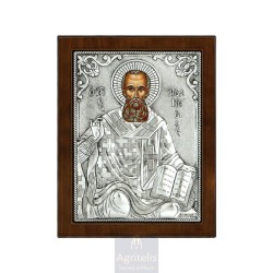 Silver Icon, Agritelis Sacred Artifacts, ieraskevi.com, Saint Athanasios 24 x 19cm