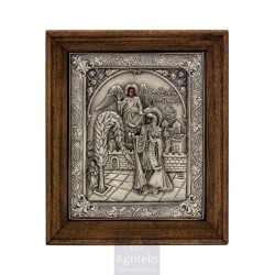 Silver Icon, Agritelis Sacred Artifacts, ieraskevi.com, SAINT IRENE THE CHRYSOVALANTOU 26.5 x 22.5 cm