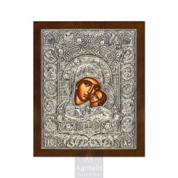 Silver Icon, Agritelis Sacred Artifacts, ieraskevi.com, VIRGIN MARY, SWEET KISSER 31 x 25 cm