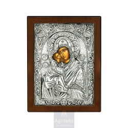 Silver Icon, Agritelis Sacred Artifacts, ieraskevi.com, PANAGIA GLYKOFILOUSA 18 x 14 cm