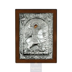 Silver Icon, Agritelis Sacred Artifacts, ieraskevi.com, SAINT GEORGE 18 x 14 cm