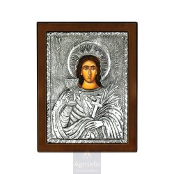 Silver Icon, Agritelis Sacred Artifacts, ieraskevi.com, SAINT BARBARA 18 x 14 cm