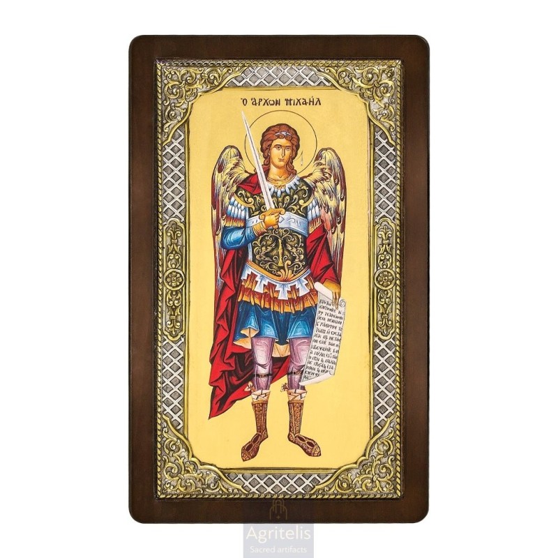 Silver Icon, Agritelis Sacred Artifacts, ieraskevi.com, ARCHANGEL MICHAEL 28.5 x 16.5 cm