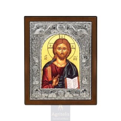 Silver Icon, Agritelis Sacred Artifacts, ieraskevi.com, CHRIST 29 x 23 cm