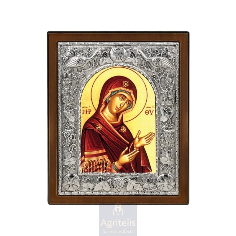 Silver Icon, Agritelis Sacred Artifacts, ieraskevi.com, PANAGIA DESPOTISSA 29 x 23 cm