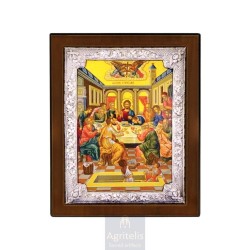 Silver Icon, Agritelis Sacred Artifacts, ieraskevi.com, The Last Supper 28 x 22 cm