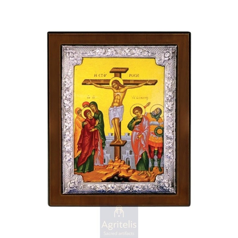 Silver Icon, Agritelis Sacred Artifacts, ieraskevi.com, The Crucifixion 28 x 22 cm