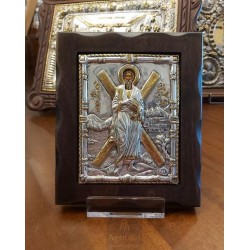 Silver Icon, Agritelis Sacred Artifacts, ieraskevi.com, Saint Andrew Dimension 18 x 15.5 cm