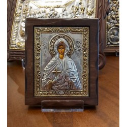 Silver Icon, Agritelis Sacred Artifacts, ieraskevi.com, Saint Paraskevi Dimension 18 x 15.5 cm