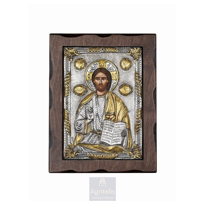 Silver Icon, Agritelis Sacred Artifacts, ieraskevi.com, Christ 24 x 18.5 cm