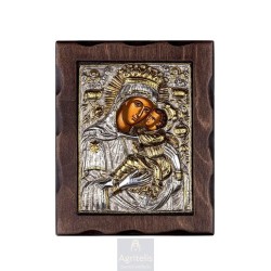 Silver Icon, Agritelis Sacred Artifacts, ieraskevi.com, Virgin Mary Glykofilousa Byzantine 24 x 18.5 cm