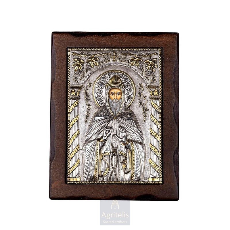 Silver Icon, Agritelis Sacred Artifacts, ieraskevi.com, Saint Luke 24 x 18.5 cm