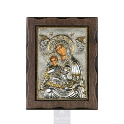 Silver Icon, Agritelis Sacred Artifacts, ieraskevi.com, Virgin Mary Glykasmós of the Angels 24 x 18.5 cm