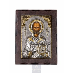 Silver Icon, Agritelis Sacred Artifacts, ieraskevi.com, Saint Nicholas 24 x 18.5 cm