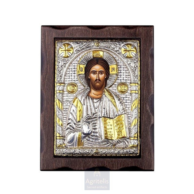 Silver Icon, Agritelis Sacred Artifacts, ieraskevi.com, Christ 25 x 19.5 cm