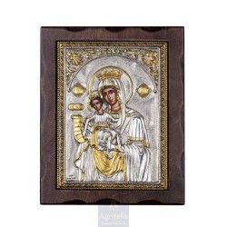 Silver Icon, Agritelis Sacred Artifacts, ieraskevi.com, Virgin Mary Amolyntos 25 x 19.5 cm