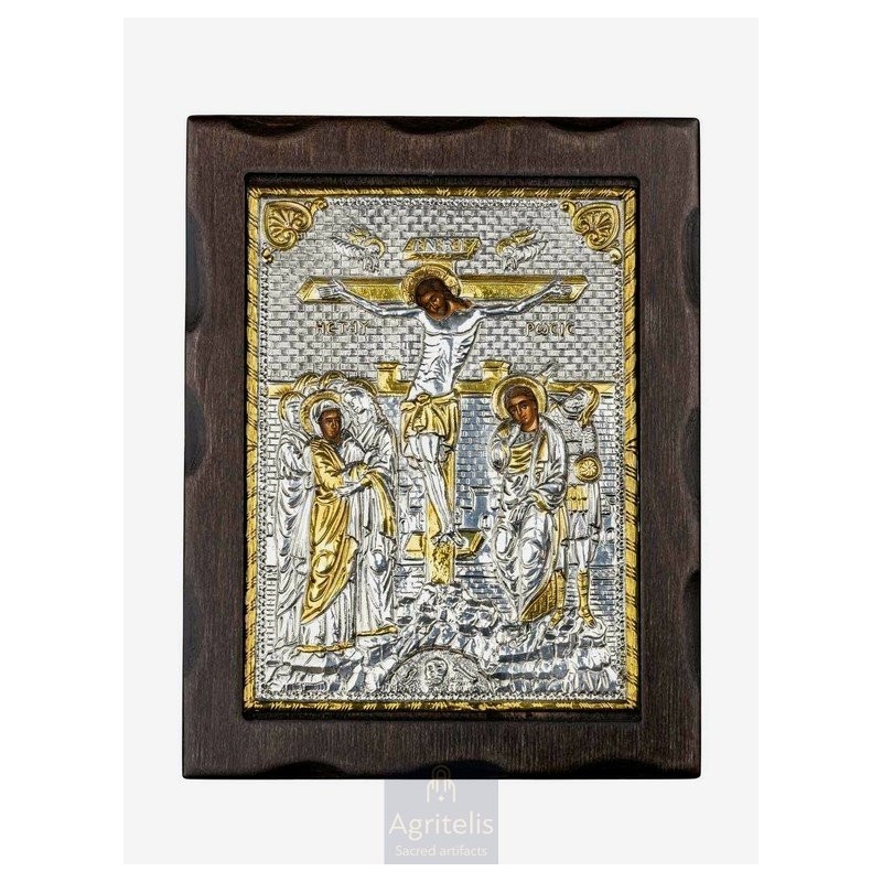 Silver Icon, Agritelis Sacred Artifacts, ieraskevi.com, The Crucifixion 25 x 19.5 cm