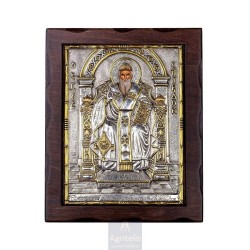 Silver Icon, Agritelis Sacred Artifacts, ieraskevi.com, Saint Spyridon 25 x 19.5 cm