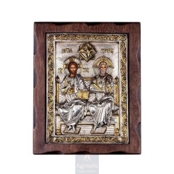 Silver Icon, Agritelis Sacred Artifacts, ieraskevi.com, Holy Trinity 25 x 19.5 cm