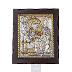 Silver Icon, Agritelis Sacred Artifacts, ieraskevi.com, The Entrance of the Theotokos 29.5 x 24.5 cm