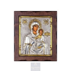 Silver Icon, Agritelis Sacred Artifacts, ieraskevi.com, Virgin Mary the Directress Theme B 29.5 x 24.5 cm