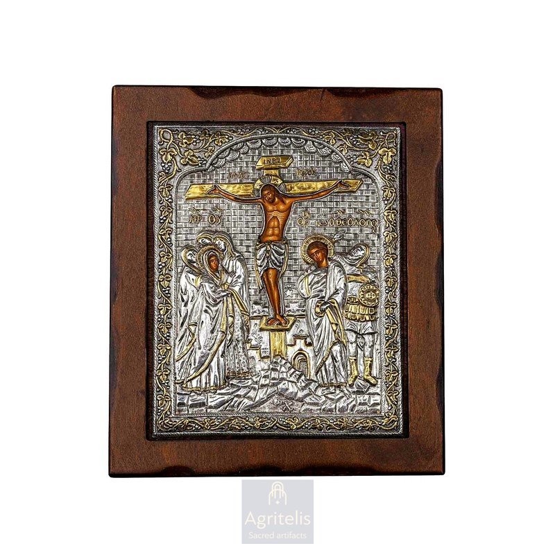 Silver Icon, Agritelis Sacred Artifacts, ieraskevi.com, The Crucifixion 29.5 x 24.5 cm