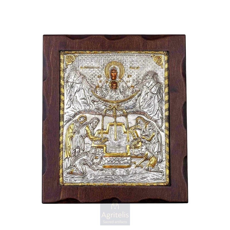 Silver Icon, Agritelis Sacred Artifacts, ieraskevi.com, The Life of Panagia Pandanassa 31.5 x 27 cm