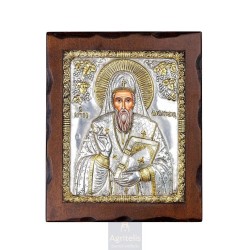 Silver Icon, Agritelis Sacred Artifacts, ieraskevi.com, Saint Dionysios 31.5 x 27 cm