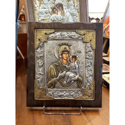 Silver Icon, Agritelis Sacred Artifacts, ieraskevi.com, Panagia Odigitria Theme 2 34 x 28 cm