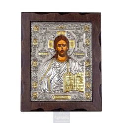 Silver Icon, Agritelis Sacred Artifacts, ieraskevi.com, Russian Christ 34 x 28 cm