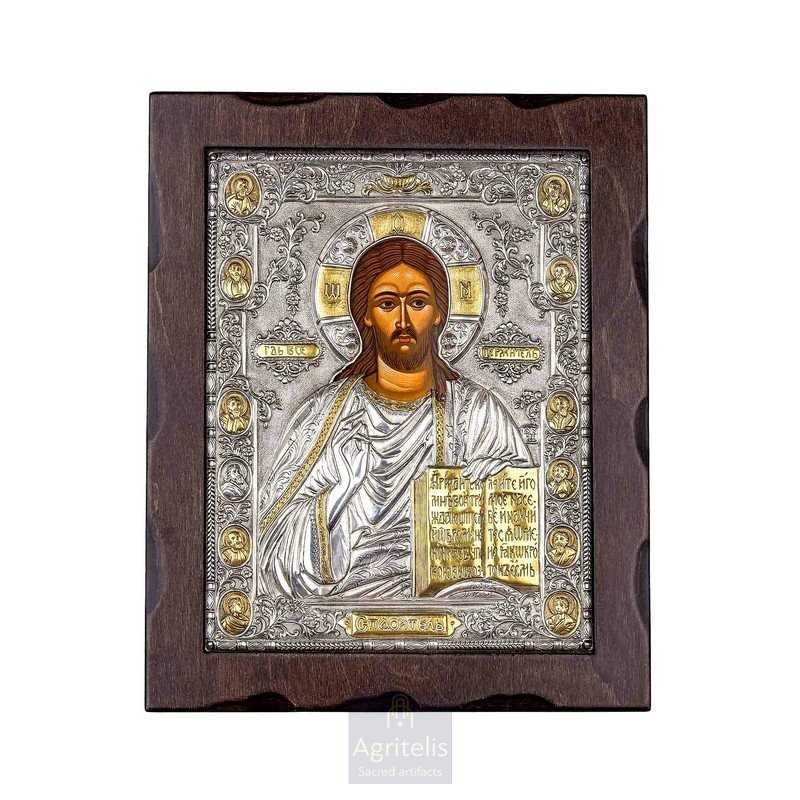 Silver Icon, Agritelis Sacred Artifacts, ieraskevi.com, Russian Christ 34 x 28 cm