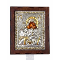 Silver Icon, Agritelis Sacred Artifacts, ieraskevi.com, Panagia Glykofilousa 34 x 28 cm