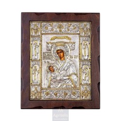 Silver Icon, Agritelis Sacred Artifacts, ieraskevi.com, Panagia Galaktotrofousa 34 x 28 cm