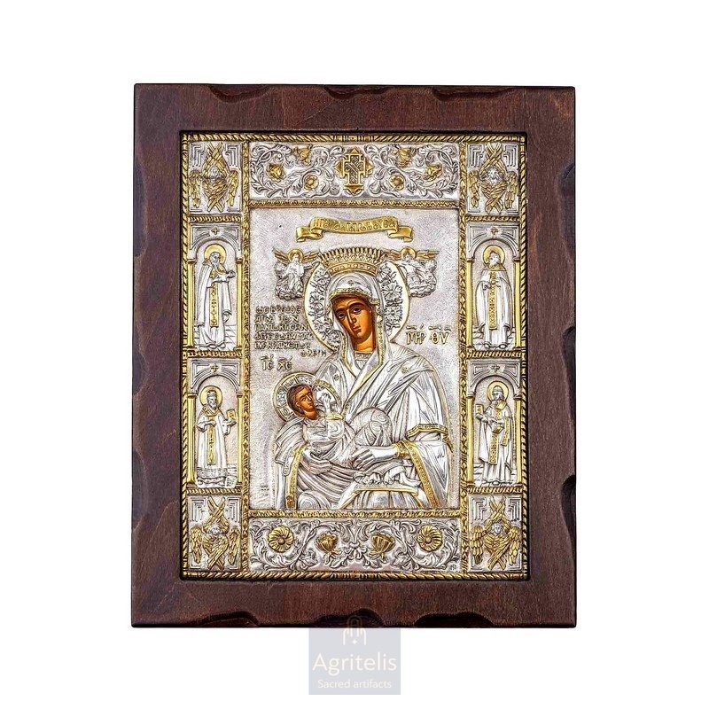 Silver Icon, Agritelis Sacred Artifacts, ieraskevi.com, Panagia Galaktotrofousa 34 x 28 cm