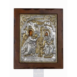 Silver Icon, Agritelis Sacred Artifacts, ieraskevi.com, Annunciation of Theotokos 34 x 28 cm